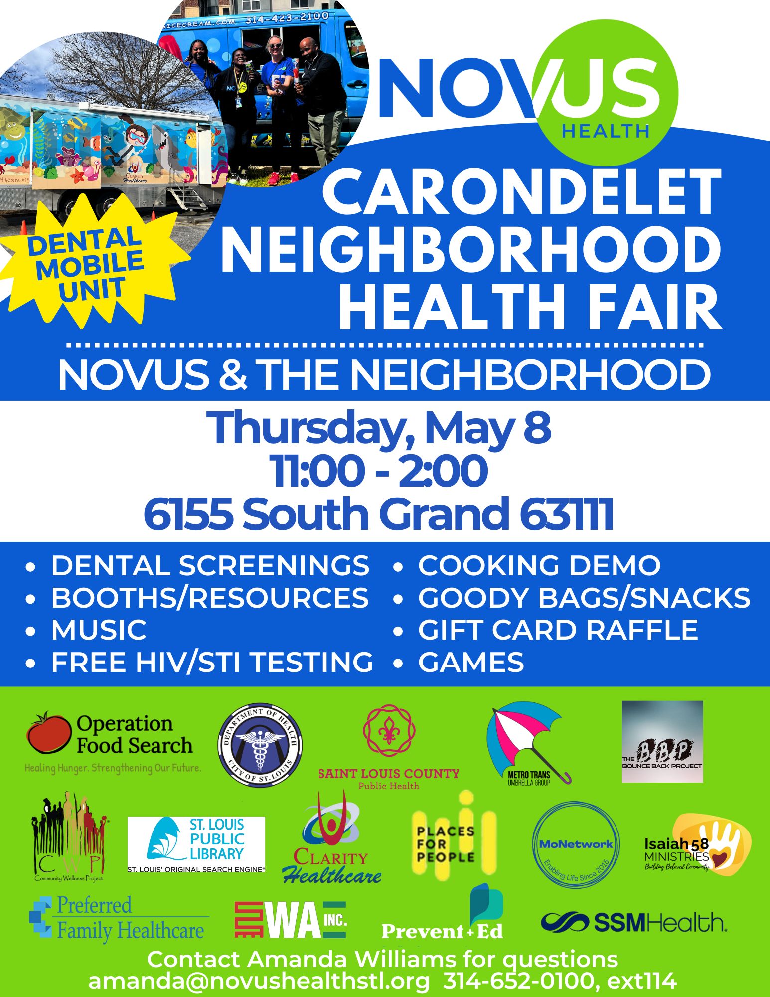Novus & the neighborhood Event flyer